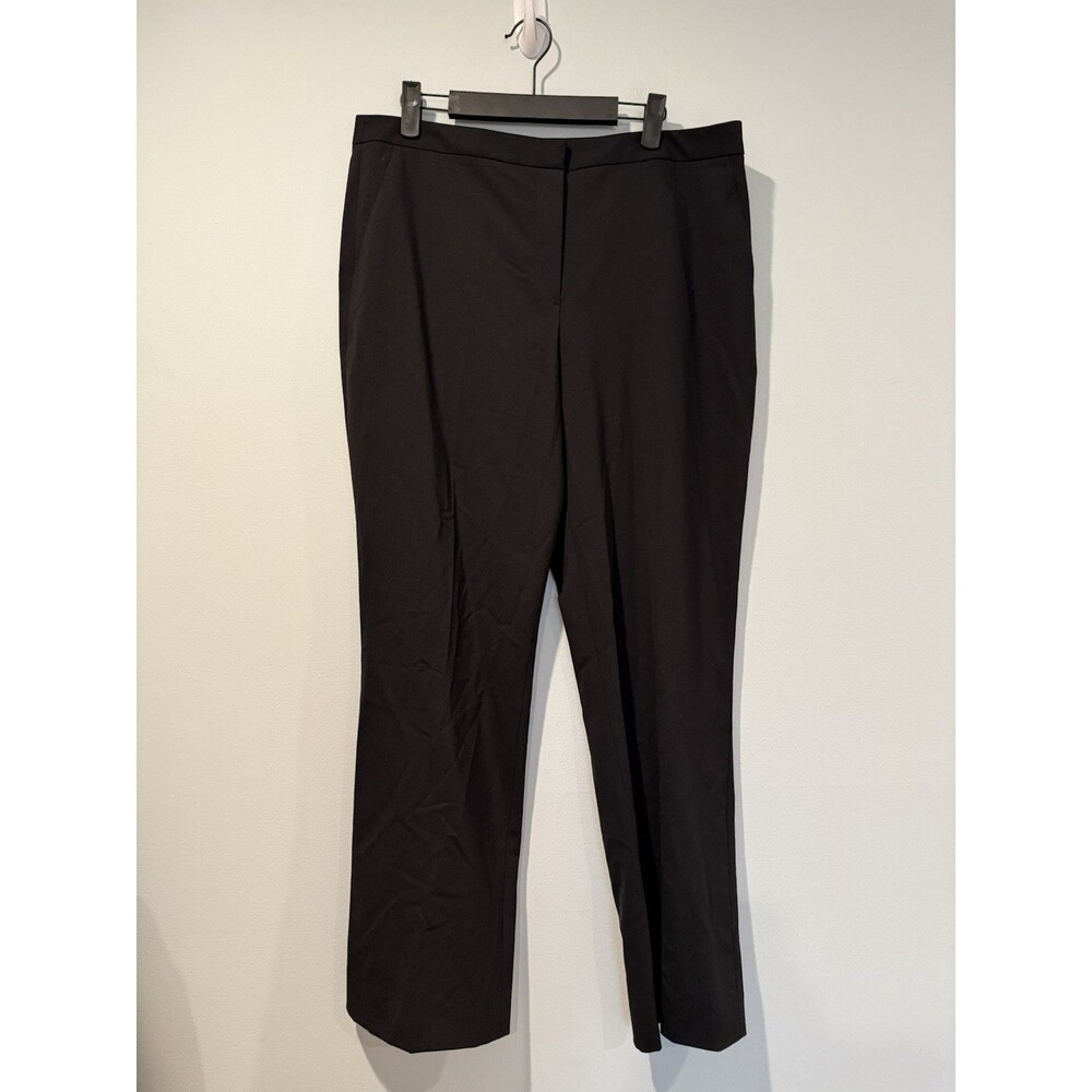 Elie Tahari Dress Pants Women 12 Black High Rise Wool Work Travel Office Career